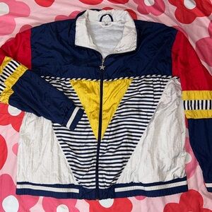 Vintage Colorful Women's Windbreaker Jacket